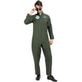 thumbnail image 2 of Men Flight Suit Pilot Costume Cosplay Jumpsuit for Halloween Party, 2 of 5