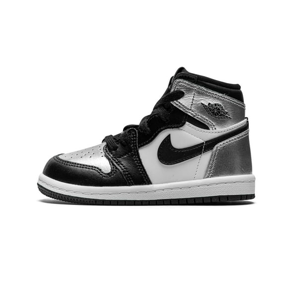Jordan Chaussures de Bébé Nike Air 1 Rétro Haute Orteil Argent CU0450-001 (Numérique_8)