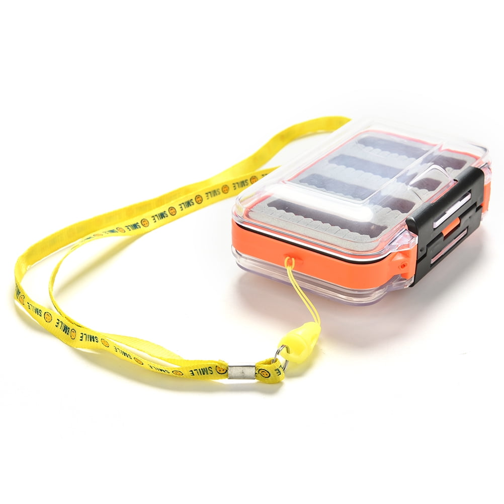 Double Sides Waterproof Pocket Fly Fishing Box w/Slit Foam Insert Storage Case 