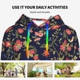 thumbnail image 4 of Lsque Flower Pattern Casual Women's Hoodie,Hooded Sweatshirt with Kangaroo Pocket,Pullover Hoodie with Eye-catching Drawstrings-XX-Large, 4 of 7
