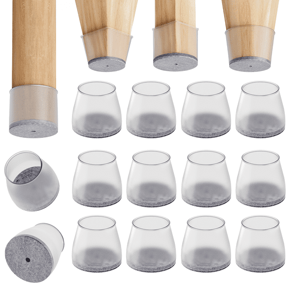 24 Pcs Chair Leg Floor Protectors for Hardwood Floors Silicone Covers Felt Pads Furniture Leg Caps Anti-Scratch Reduce Noise Fit (15/16" to 1-5/16")
