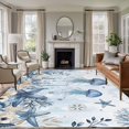 thumbnail image 2 of Ocean Jellyfish Area Rugs 5x7 ft Blue Yellow Sea Star Shell Coral Gradient Blue Washable Rug Non Slip Indoor Carpet Absorbent Floor Mat for Living Room Bedroom Dining Room, 2 of 9