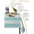 thumbnail image 2 of Aqua Striped Table Cloth, Rustic Farmhouse Stripes Waterproof Tablecloth for Rectangle Tables, Reusable Washable Fabric Table Cover for Restaurant Kitchen Dining Tables 54"x108", 2 of 6