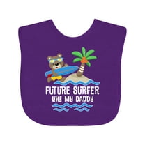 Inktastic Surfing Future Surfer Like Daddy Boys or Girls Baby Bib