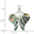 thumbnail image 2 of 925 Sterling Silver Polished Abalone Butterfly Angel Wings Pendant Necklace 29x24mm Wide 4mm Thick Pendant for Women, 2 of 2