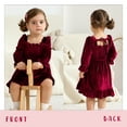thumbnail image 2 of Younger Tree Christmas Dresses for Toddler Baby Girls Fall Winter Long Sleeve Velvet Dresses Princess Party Outfits Clothes for 12 Months - 6T, 2 of 8