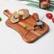 thumbnail image 4 of Juego de tablas de cortar de madera | Tabla de queso y pan europea portátil | Superficie de corte de bistec | Plato de madera para servir | Utensilios y ranuras incorporados | 26x15x1.5cm | Ligero y, 4 of 6