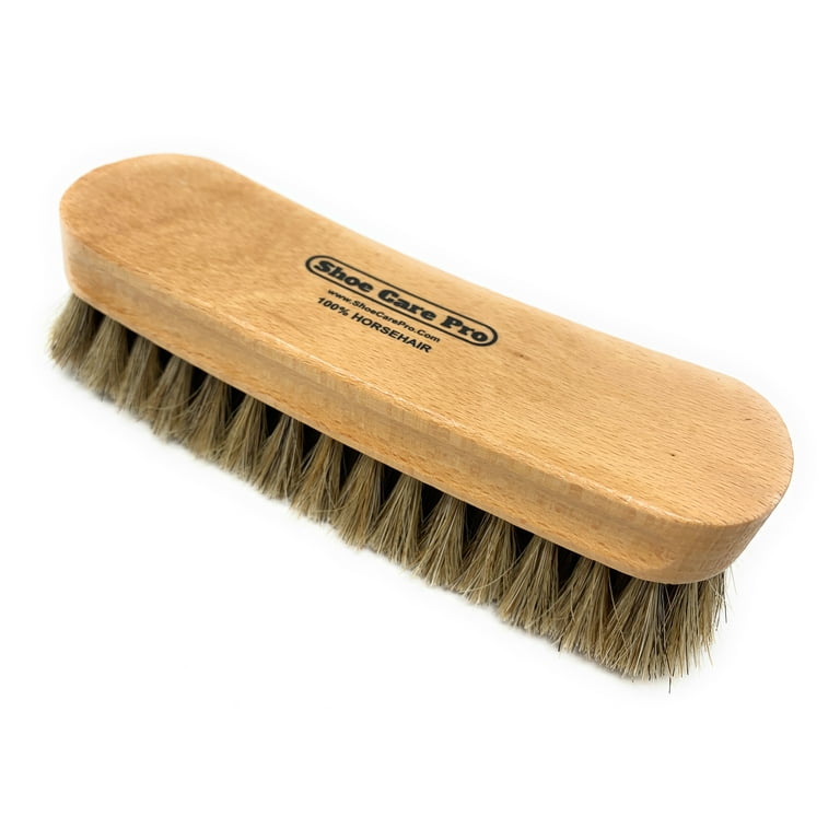 Horsehair Shoe Brush Kit Shoe Polish Leather Boot Cleaning Care