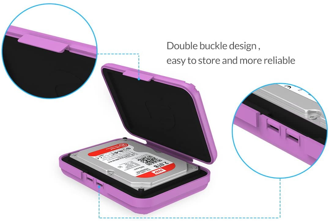 ORICO 5 Pack 3.5 Inch Hard Drive Organizer Box Built-in EVA Crash Pads Anti-Static Shockproof External HDD Storage Case