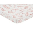 thumbnail image 4 of Sweet Jojo Designs Botanical Pink and White Mini Fitted Crib Sheet, 4 of 6