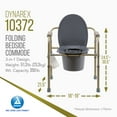 thumbnail image 2 of Dynarex Folding Bedside Commode, 3 in 1 Portable Toilet Chair for The Elderly and Disabled, Designed for Free Standing Use, as a Raised Toilet Seat, Weight Capacity 350lbs., 1 Folding Bedside Commode, 2 of 7