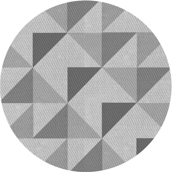 Ahgly Company Indoor Round Patterned Gray Area Rugs, 3' Round