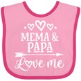thumbnail image 3 of Inktastic Mema and Papa Love Me Boys or Girls Baby Bib, 3 of 4