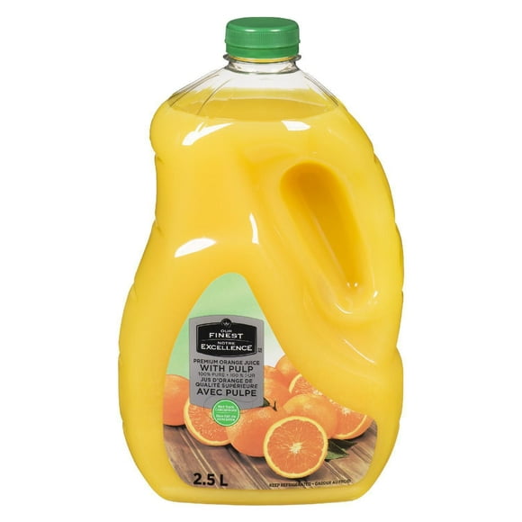 Our Finest Not From Concentrate Premium Orange Juice With Pulp, 2.5 L