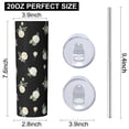 thumbnail image 3 of Pioneer Flower Floral Print Pattern 20oz Skinny Tumbler with Straw & Lid, Double Wall Vacuum Insulated Cup, Leak-Proof, Cup Holder Friendly, Hot 6H Cold 12H, 3 of 6