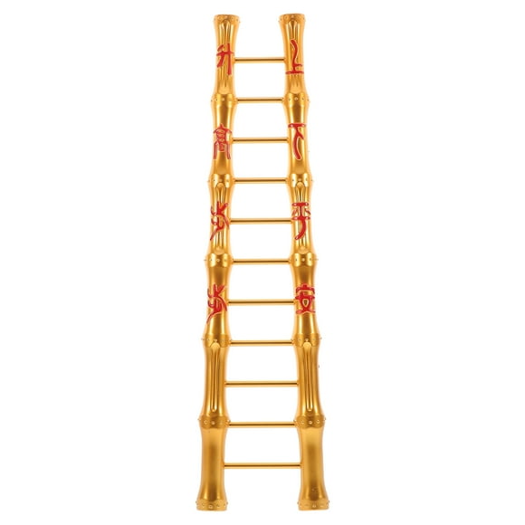 CIMAXIC Birthday Miniature Golden Ladder Keepsake Creative Tiny Step Ladder Ornament for Dollhouse Decor Birthday Favor Fairy Garden Accessories,16.34"X4.33"X0.59"