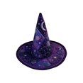 thumbnail image 2 of sruoe Halloween Quilted Witch Hat, Mystical Wizard Headwear, Halloween Party Accessory, Halloween Holiday Decor for Costume Match，Themed Gathering，Shelf Display, 2 of 8