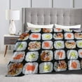 thumbnail image 4 of Food Sushi Blanket Gifts For Kids Adults - Lightweight Throw Blanket For Bedroom Living Room Decor Soft Fuzzy Fleece Cozy Plush Bed Couch 40"X30", 4 of 7