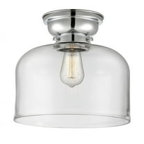623-1F-PC-G72-L-Innovations Lighting-Bell - 1 Light Flush Mount In Industrial Style-9.4 Inches Tall and 12 Inches Wide-Polished Chrome Finish-Clear