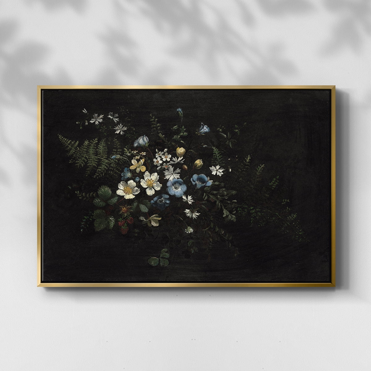 Vintage Botanical Print-XXXV By Wexford Home Framed in Gold Wood Gallery Wrapped Canvas 27 in. x 41 in.