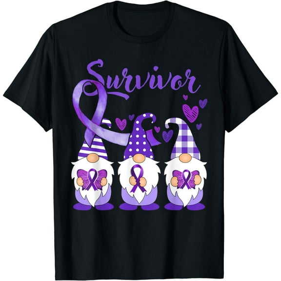 Domestic Violence Awareness, Survivor, purple Gnomes T-Shirt