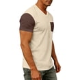 thumbnail image 6 of Afdoent T Shirts For Men Short Sleeve Pocket T-Shirt Comfortable Crew Neck Casual Color Block Top Soft Breathable Daily Wear Tee Summer Comfortable, 6 of 8