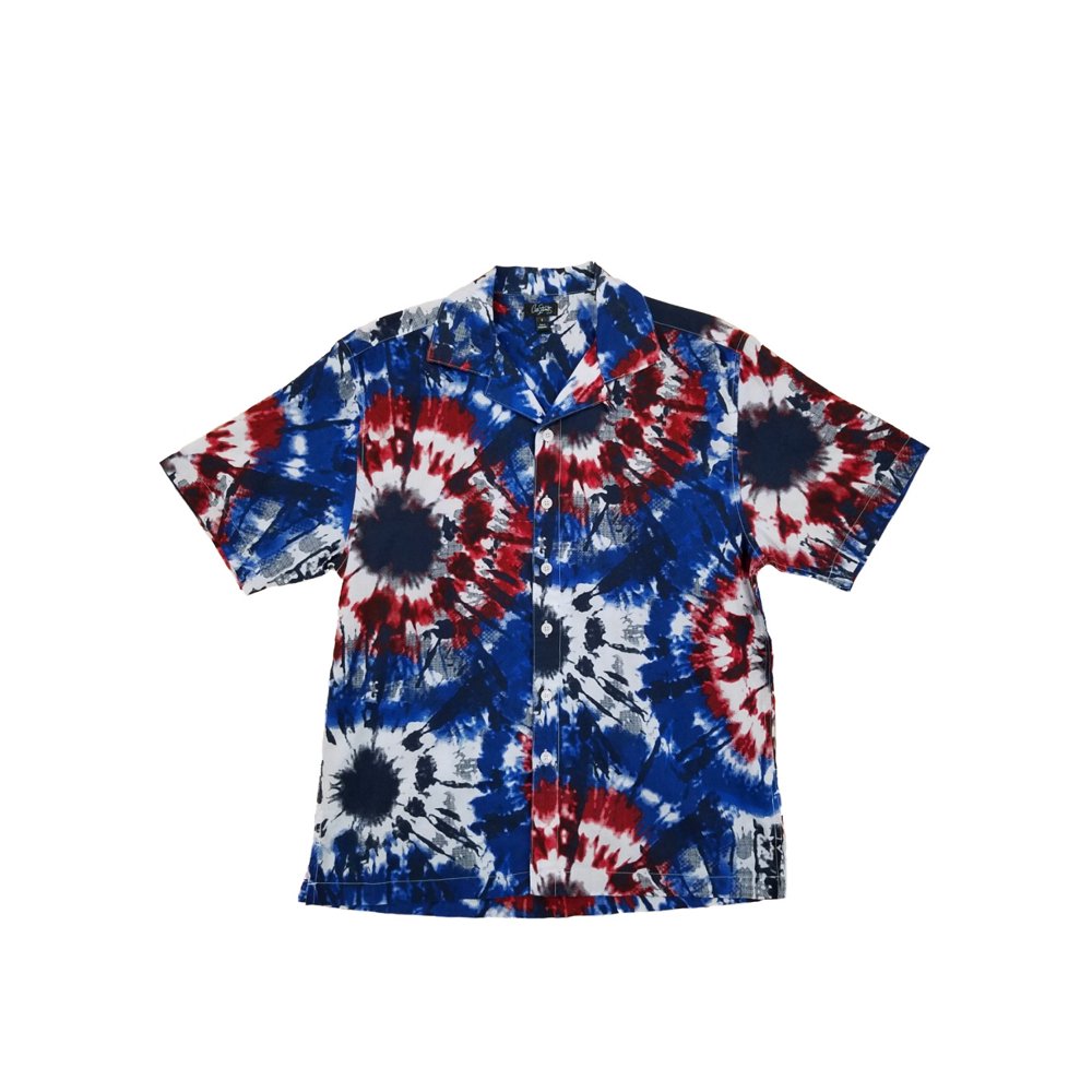 mens red white and blue tie dye shirt