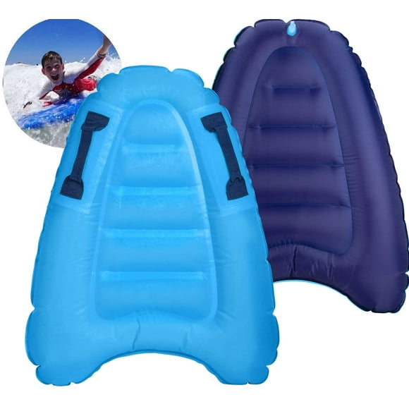 Inflatable Kids Boogie Board for Beach Travel ,Adult Swimming Blow up Kick Board, Slip Slide Sled Board Raft Floating Mat with Handles Summer Water Fun Toys for Pool Beach Water Park