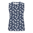 thumbnail image 4 of Fewfanhot Women's Floral Print Sleeveless Tank Top, Hawaiian Flower Pattern Casual Blouse, Lightweight Summer Crew Neck Camisole, S-2XL, 4 of 6
