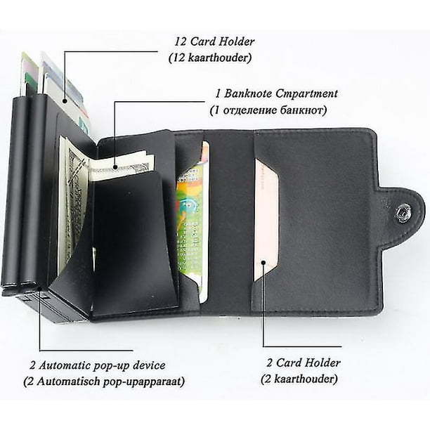 Double portefeuille antivol Rfid-nfc Secure Pop Up Card Holder Coffee 