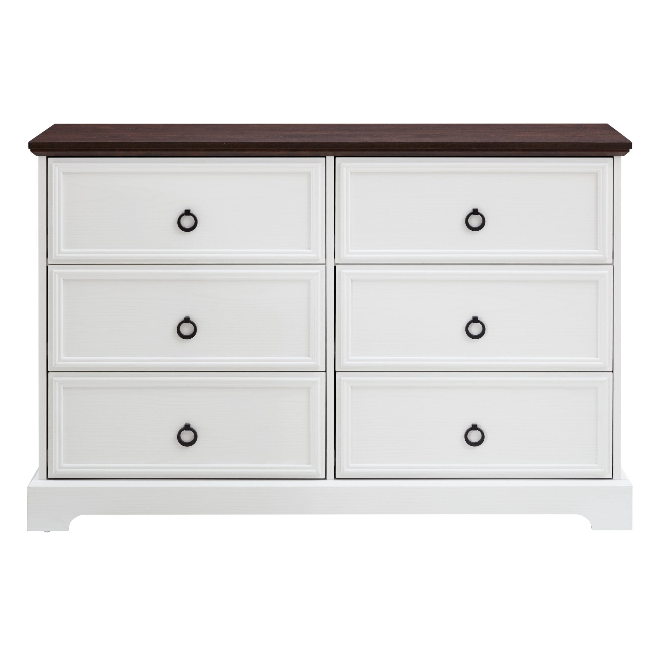 DEALTOPS Farmhouse 6-drawer Dresser, Versatile Chest of Drawers for Living Room or Bedroom, White
