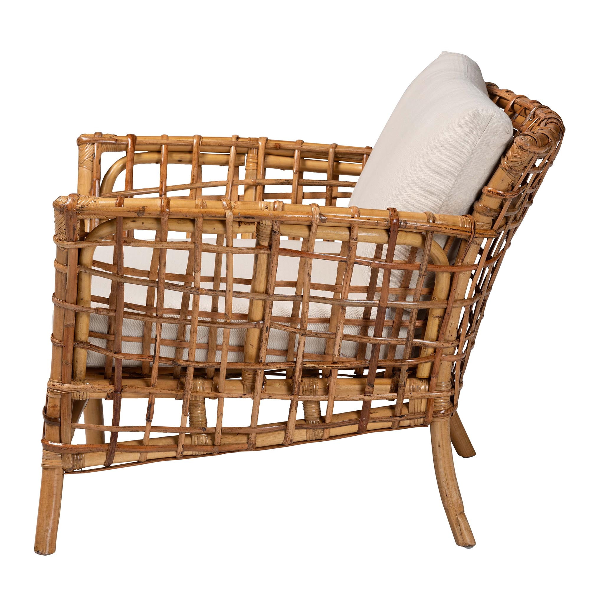 Bali & pari Babette Rattan BOHO Accent Chair, Natural Brown