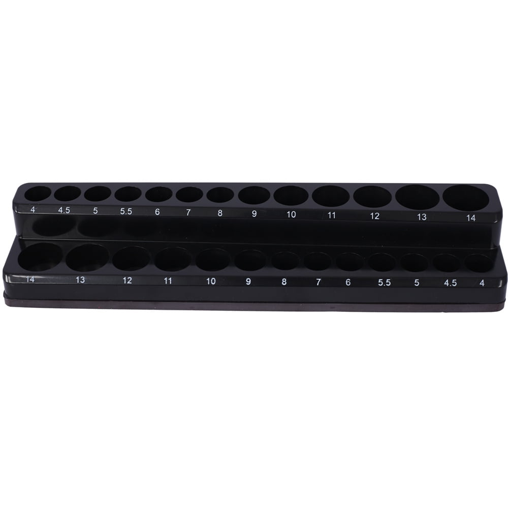 3 Piece Magnetic Socket Organizer Set, 1/2", 1/4" and 3/8" Socket Holder Kit, Attaches to Steel Box / Tool