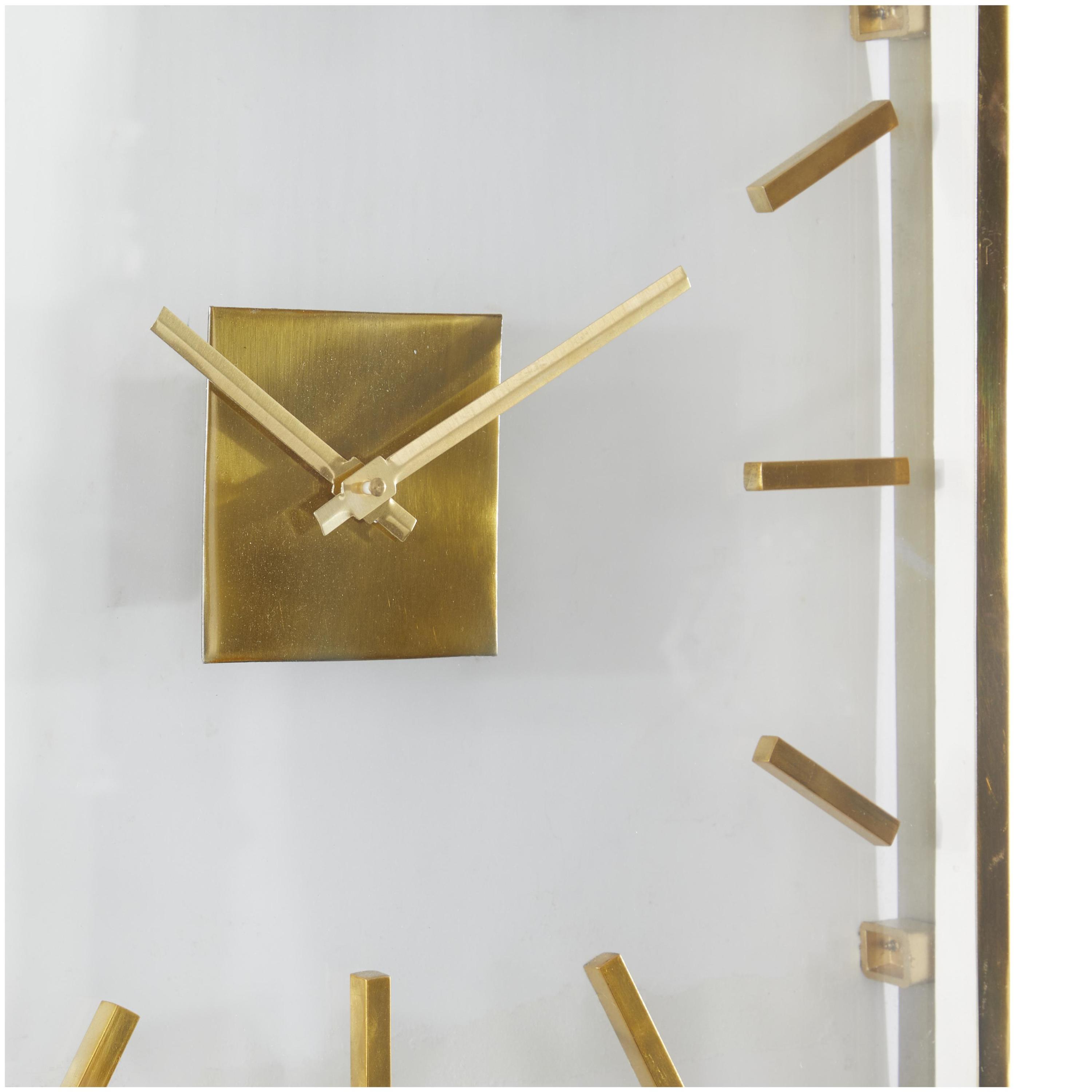 DecMode 16" Gold Stainless Steel Metal Wall Clock with Clear Face