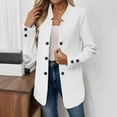 thumbnail image 3 of TrendOFT Womens Casual Blazer Jacket Gold Button Long Sleeve Work 0ffice Blazer Lapel Open Front Jacket White XXL, 3 of 7