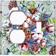 thumbnail image 4 of Metal Light Switch Plate Cover Cotton Flower Bouquet Pastel Blue FLW015, 4 of 13
