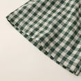 thumbnail image 4 of ZACPNCV Girl's 2 Piece Outfits Gingham Print Bow Knot T-Shirt and Shorts Matching Set Green 4-5 Years, 4 of 9