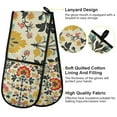 thumbnail image 2 of Yayeee Double Oven Mitt Kitchen Heat Resistant Baking 35" x7" Quilted Glove, Beige Floral, 2 of 6