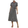 thumbnail image 1 of Robe Courte pour Femmes Été Femmes Décontractée Mode Manches Courtes Chemise à Boutons à Nouer Robe à Col à Revers Robe à Manches Courtes Chemise Robe pour Femmes Décontractée Été Robe Décontractée pour Femmes Été, 1 of 6