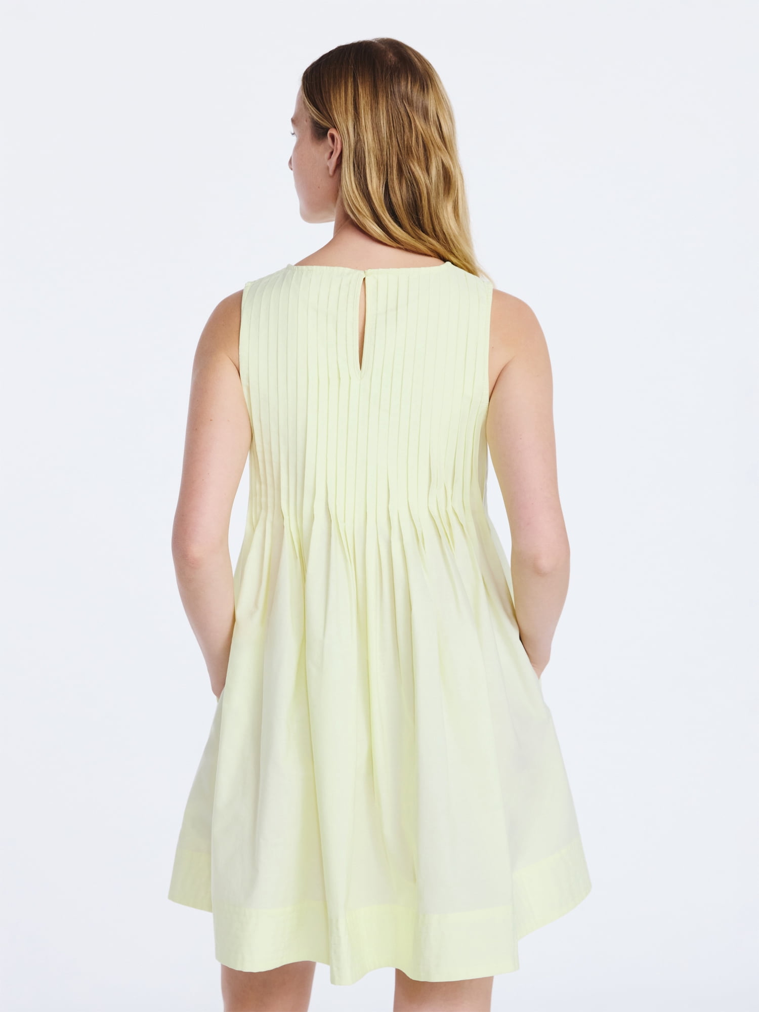 Free Assembly Women's Sleeveless Pleated Mini Dress, Sizes XS-XXL
