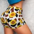 thumbnail image 4 of Fotbe Cow Print Sunflower Seamless Shorts, Womens Workout Shorts High Waist Stretch Booty Short for Gym/Yoga/Running/Biking-Medium, 4 of 9