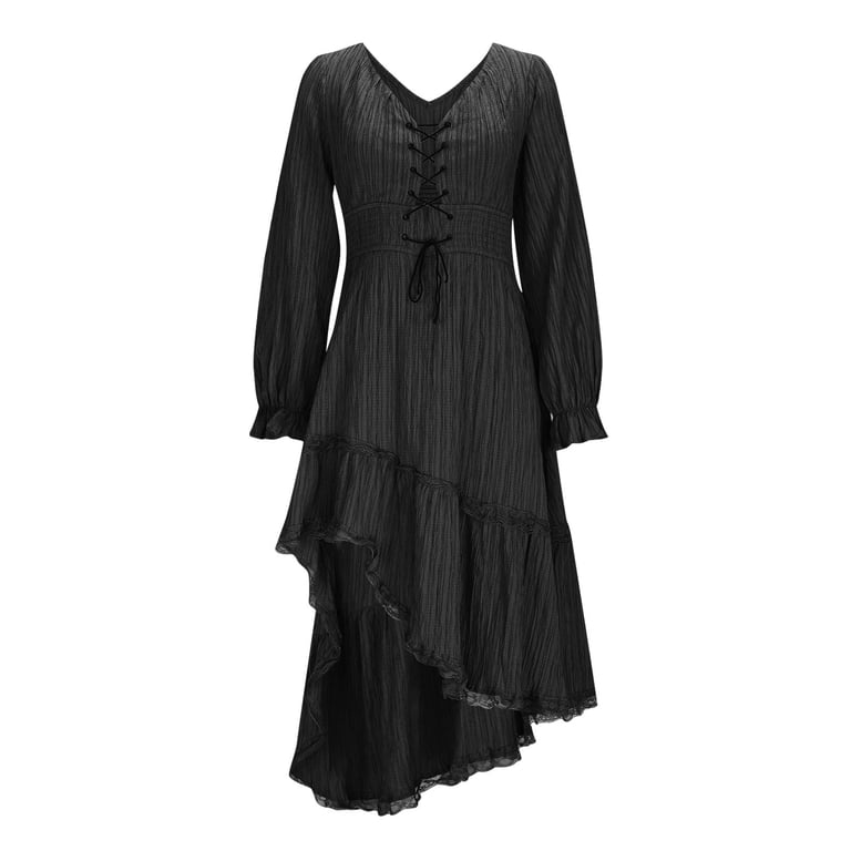 Bzhegqhd Gothic Style Dresses for Women Long Sleeve Maxi Dress Bzhegqhd Gothic Style Dresses for Women Long Sleeve Maxi Dress