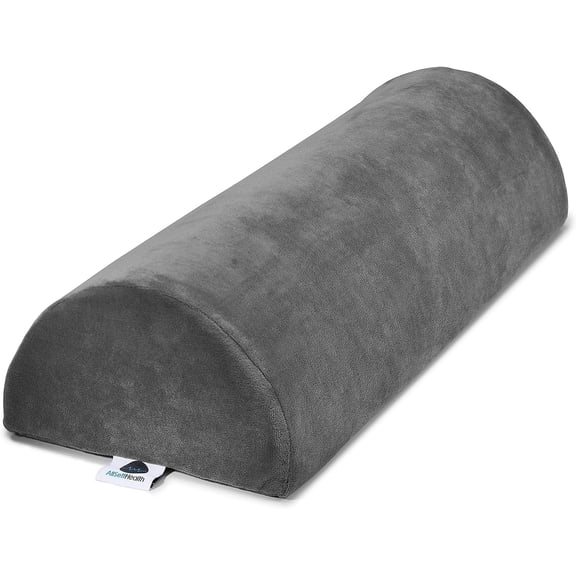 AllSett Health Half Moon Leg Elevation Pillow, Wedge Pillow for Legs, Knees, Lower Back, Washable Cover, Grey