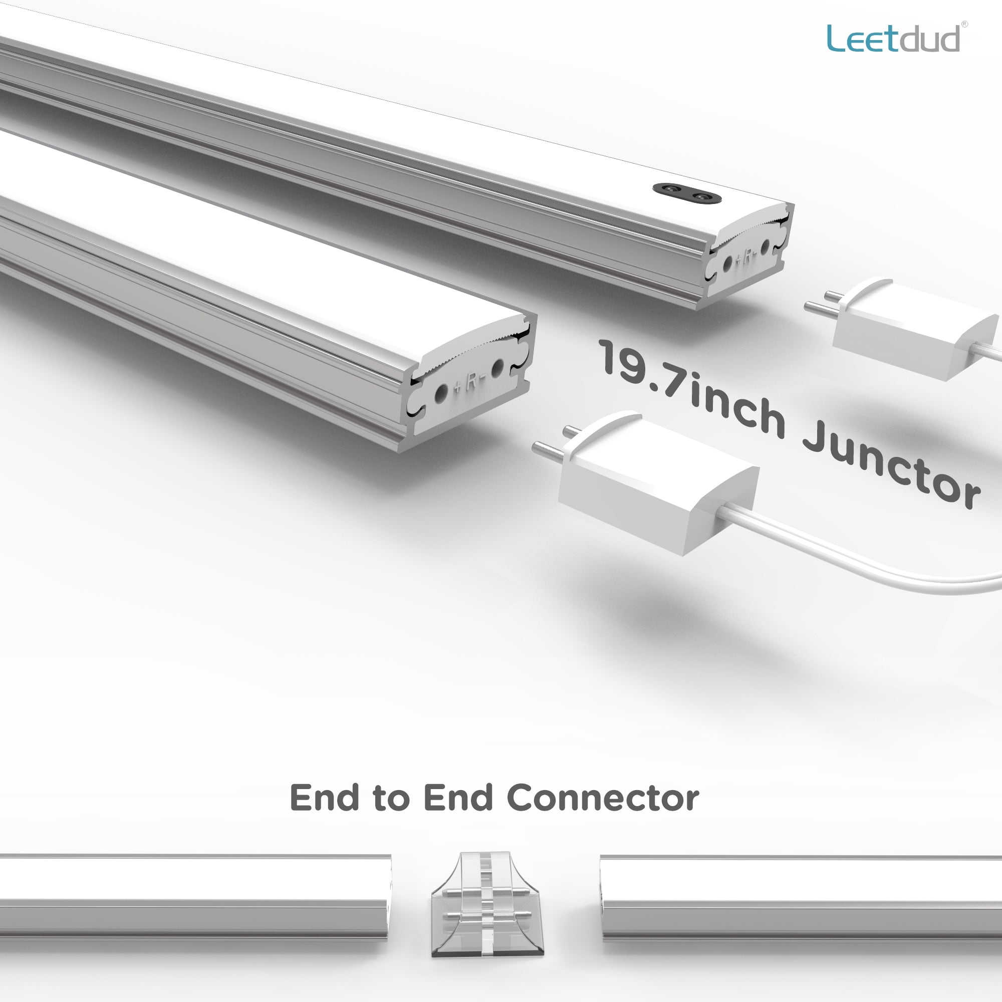 Leetdud Under Cabinet Lighting Plug In Hand Wave ON/OFF Motion Activated Sensor-16 in 4000K Dimmable LED 2PCS, Bright, Ultra Thin Under Counter Light For Kitchen