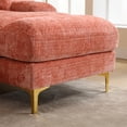 thumbnail image 6 of U-Shape Sectional Sofa with Pillows, Large Chenille Fabric 6-Seater Sofa with Metal Legs and Soft Paded Seat, Modern Accent Sofa Couch for Living Room Apartment Large Space, 6 of 7