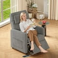 thumbnail image 7 of Power Recliner Chair with USB Port - Electric Adjustable Recliner Sofa, Overstuffed Ergonomic Design, Tall Back, 2 Side Pockets, for Living Room, Home Theater, 7 of 7