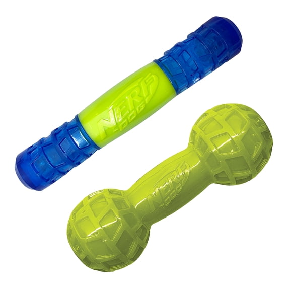Nerf Dog TPR Squeak Bars Variety, 2 Pack