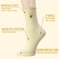 thumbnail image 4 of Bocaoying  6 Pack Women's Ruffle Socks, Turn-Cuff Casual Crew Socks, Super Soft Breathable Ankle Socks, Cotton Frilly Sock for Women Girl, 4 of 9
