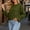A05-Army Green, variant on Zysthvn Fall Crewneck Sweatshirts Women Lightweight Pullover Casual Flared Sweatshirts for Women Long Sleeve Solid Loose Fit Tops