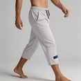 thumbnail image 4 of Xdegoge Mens Athletic Shorts Below Knee Capri Pants Elastic Waist Drawstring with Pockets Quick Dry Breathable Workout Gym Running Activewear Training, 4 of 5